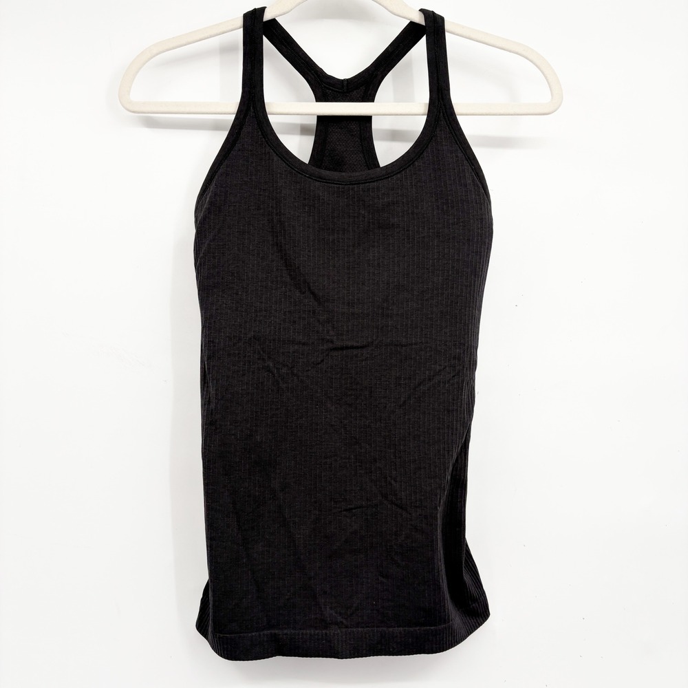 Lululemon Womens Ebb to Street Ribbed Racerback Athletic Gym Tank Top Black 6